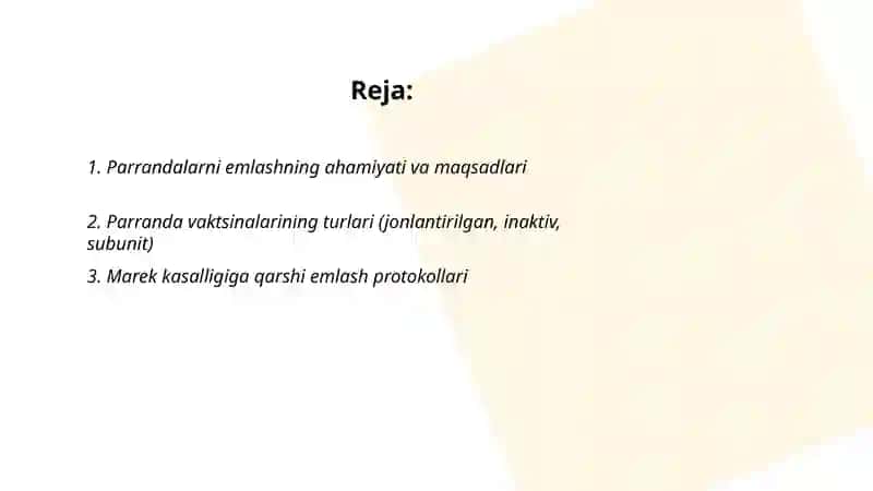 Parrandalarni emlash 2