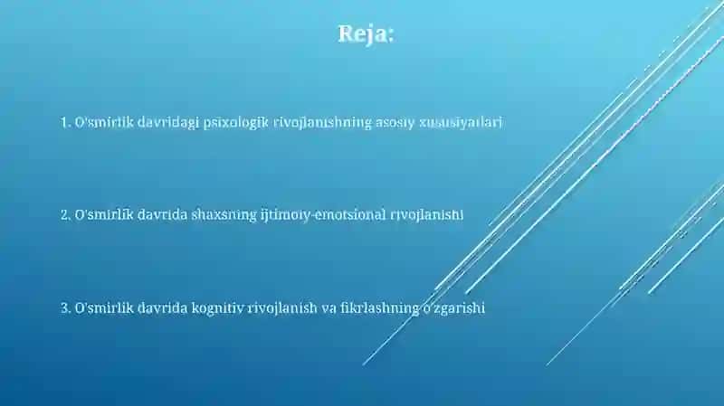 Oʻsmirlik davrida psixik rivojlanish xususiyati 2