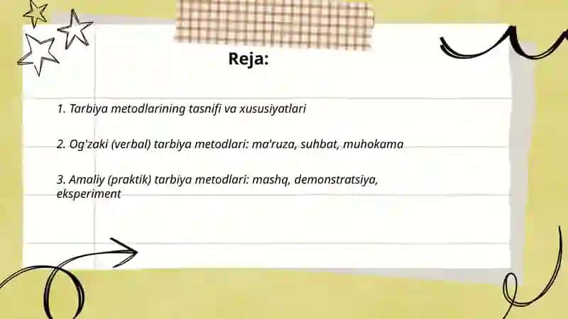 Tarbiya metodlari va vositalari 2