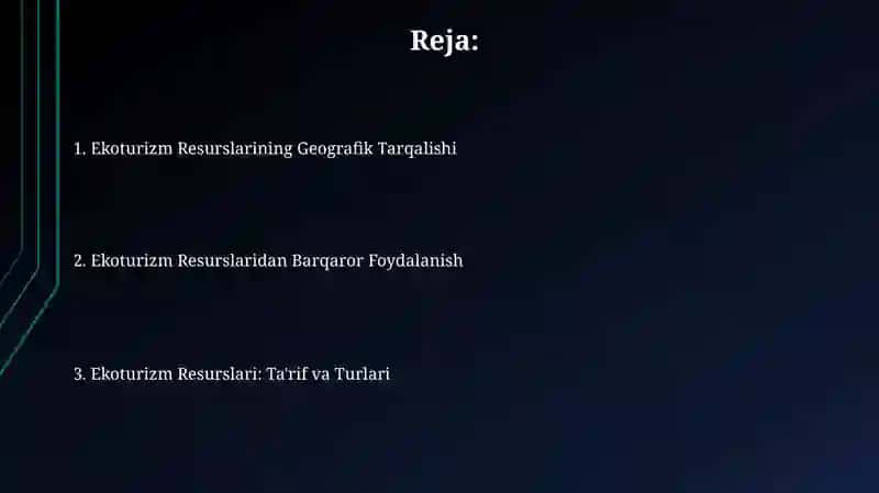 Ekologik Turizm Resurslari 2