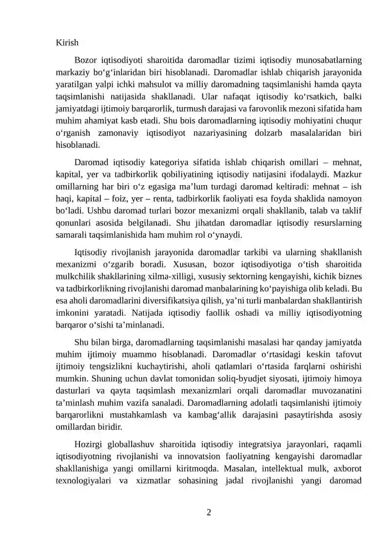 Daromadlarning iqtisodiy mohiyati va shakllanishi 2