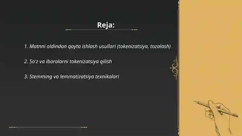 Matnni qayta ishlash texnologiyalar 2