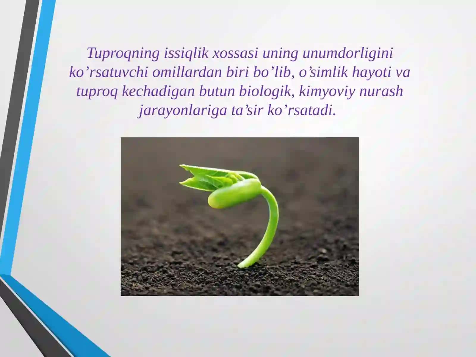 Tuproqning issiqlilik xossasi va rejimi 2