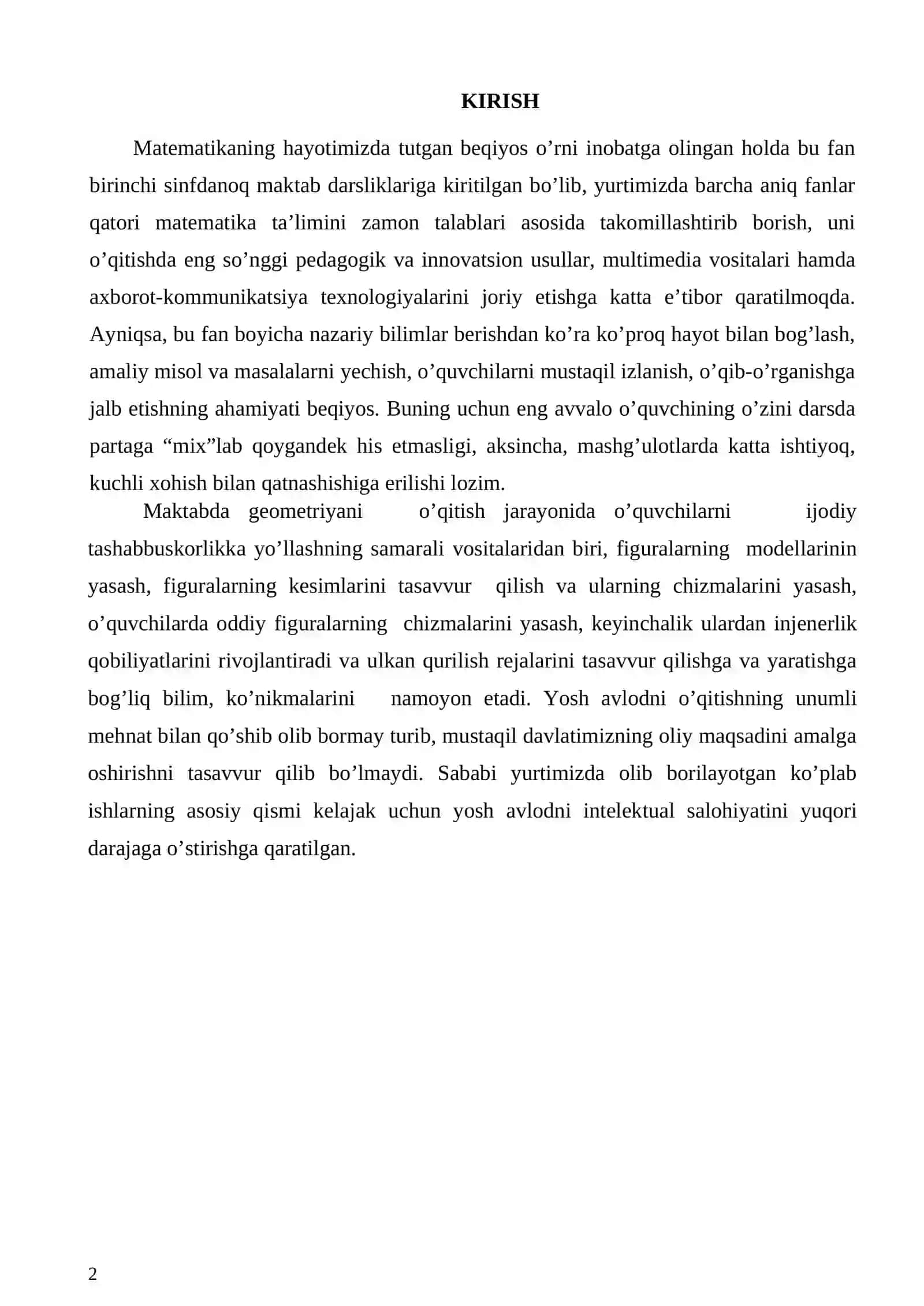 Metrik masalalar metodikasi 2