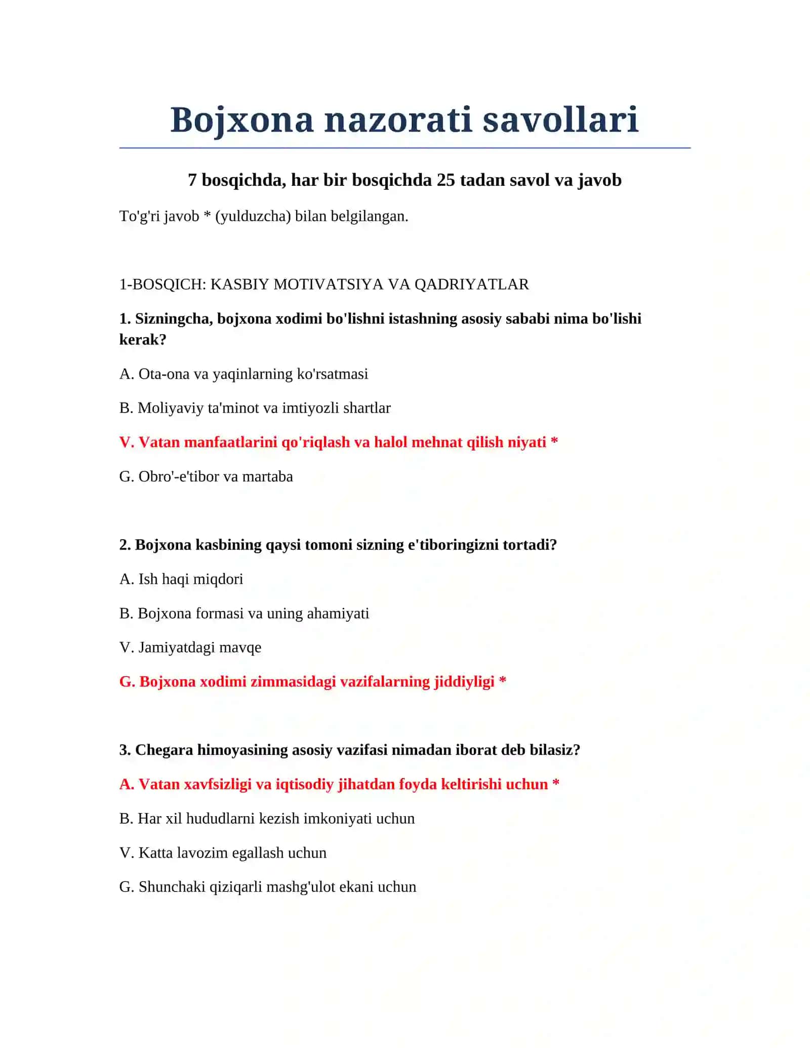 Bojxona nazorati savollari 2