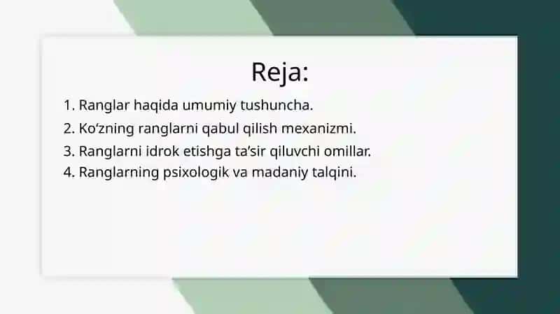 Ranglarni idrok etish 2