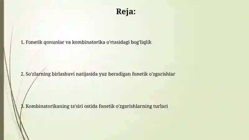 Kombinatorika va fonetik opzgarishlar 2