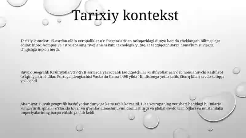 Buyuk Geografik Kashfiyotlar Va Ularning Ahamiyati 2