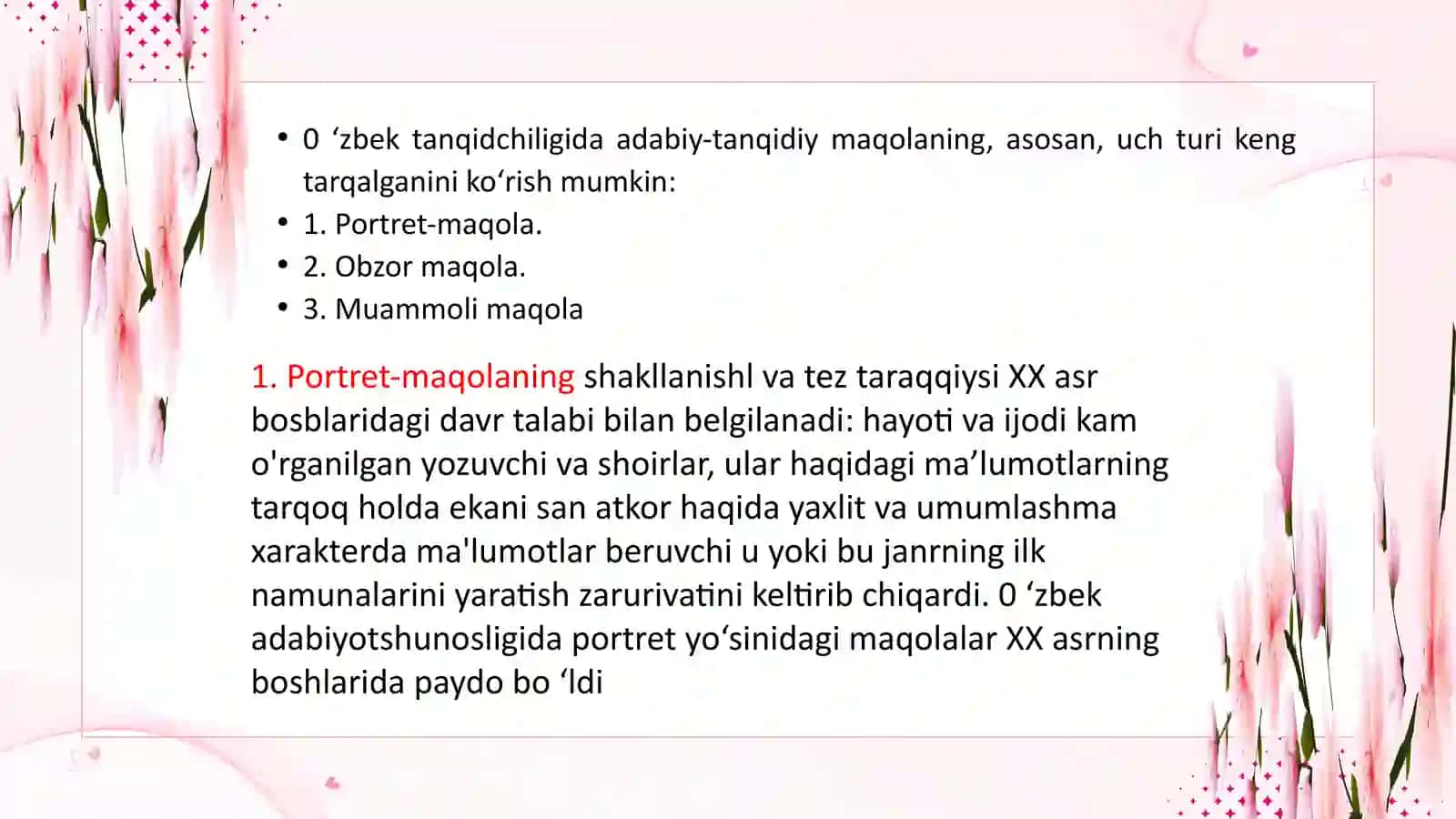 Adabiy tanqidiy maqola janri 2