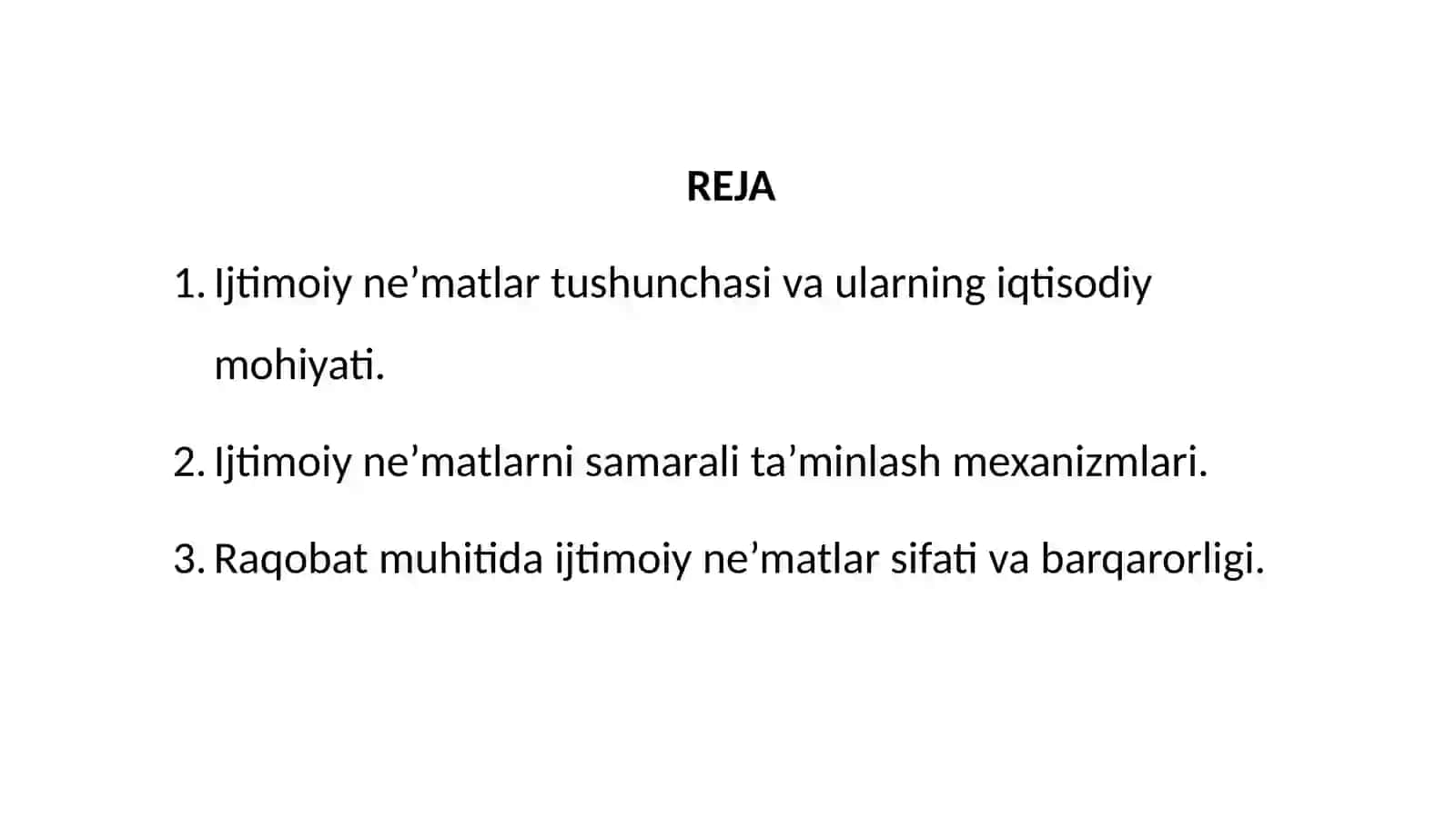 Ijtimoiy ne’matlar: samarali va raqobatli ta’minot 2
