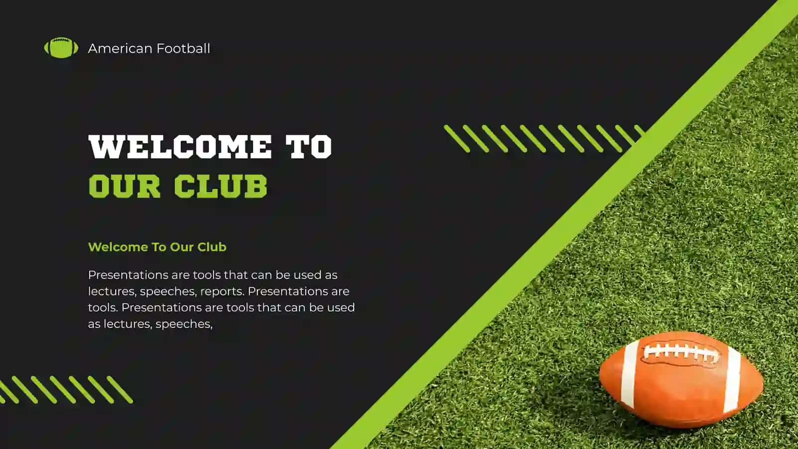 AMERICAN FOOTBALL Modern Presentation Template 2