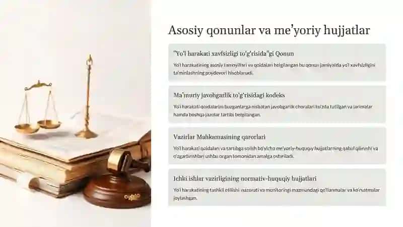 O`zbekistonda yo`l harakati huquqiy tartibga solish 2