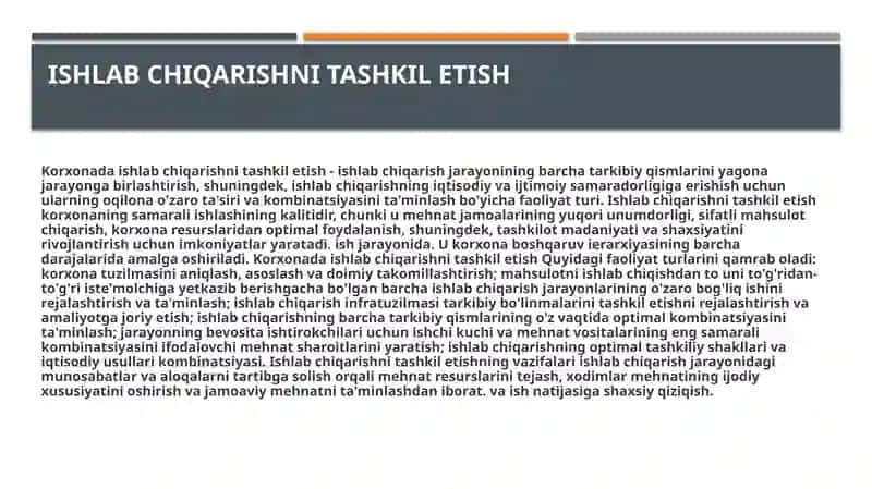 Ishlabchiqarishnitashkiletish 2