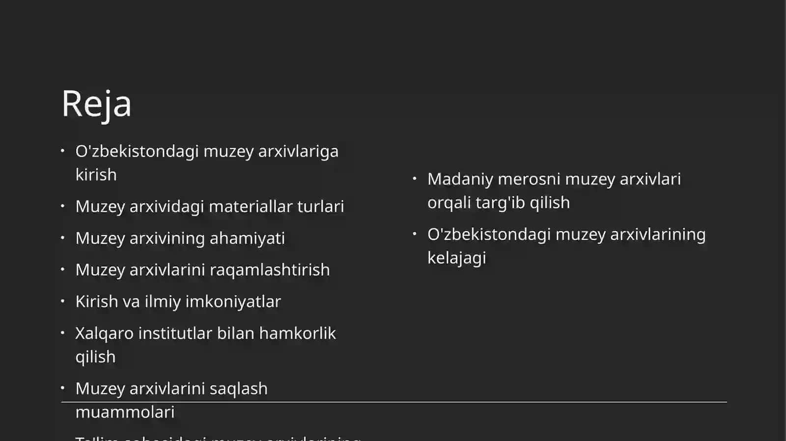 O'zbekistondagi muzey arxivi 2