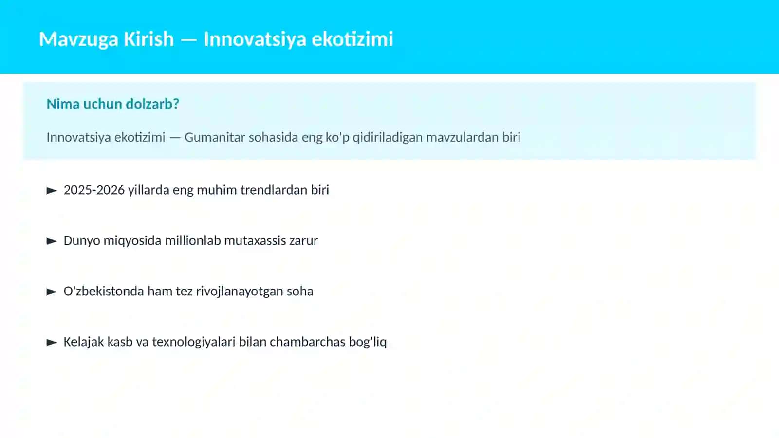 Innovatsiya ekotizimi 2
