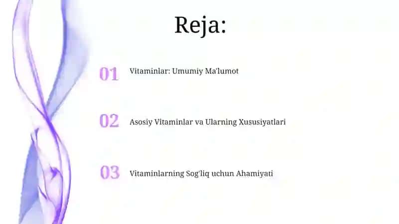 Vitaminlar: Umumiy Ma'lumot 2