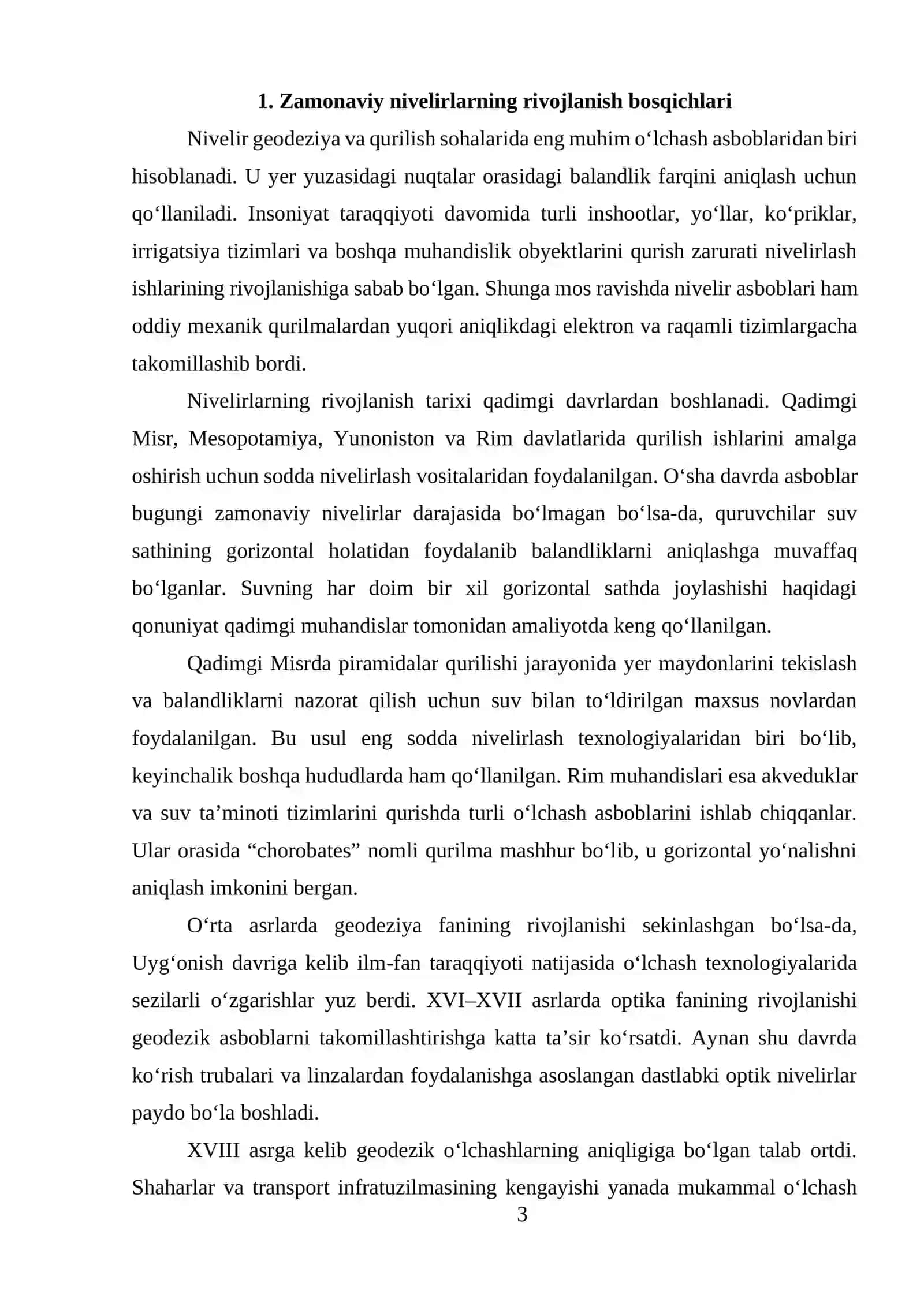 ZAMONAVIY NIVELIRLAR VA ULARNING KLASSIFIKATSIYASI 2