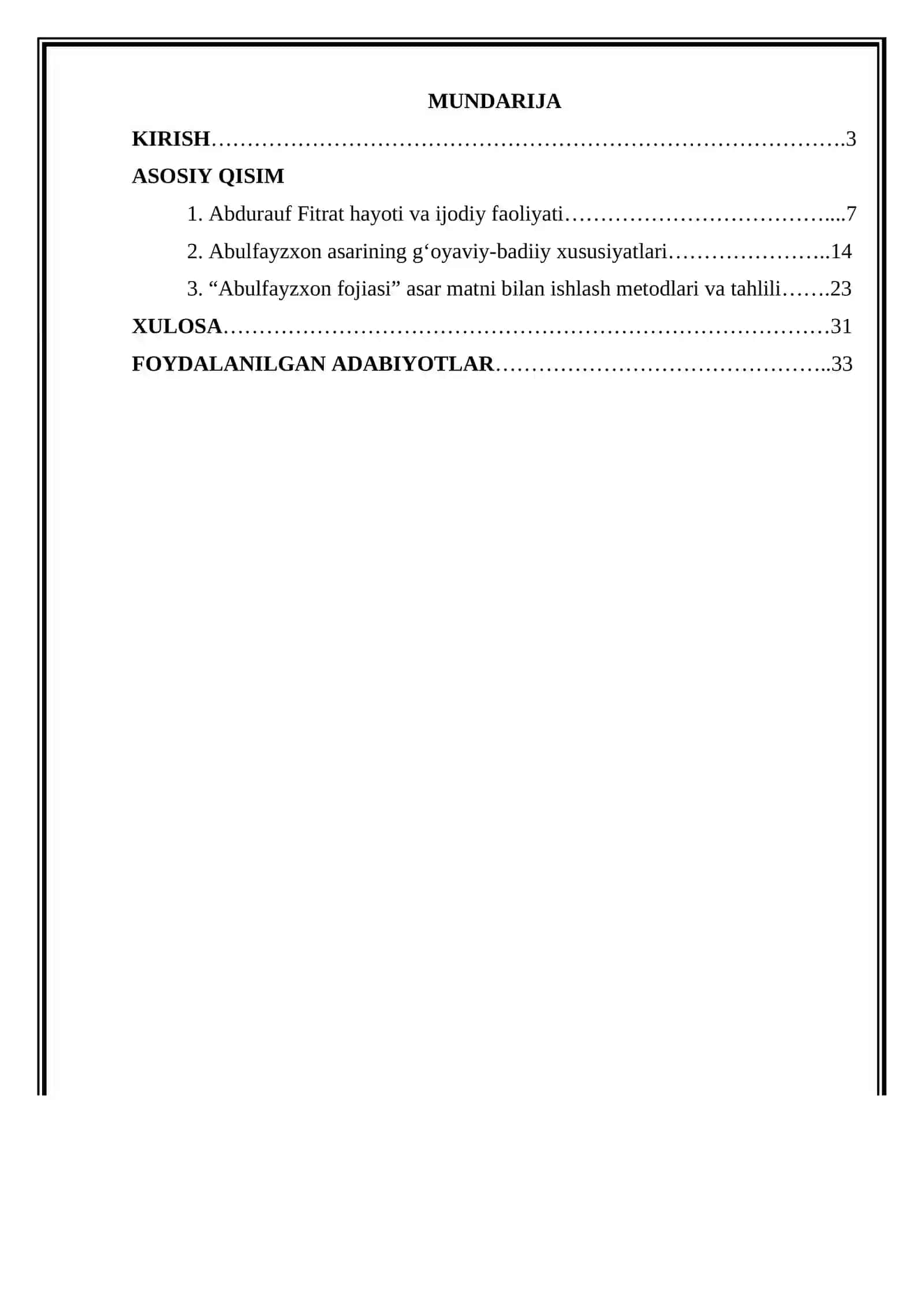Abdurauf Fitrat. Abilfayzxon fojiasi asar matni bilan ishlash 2