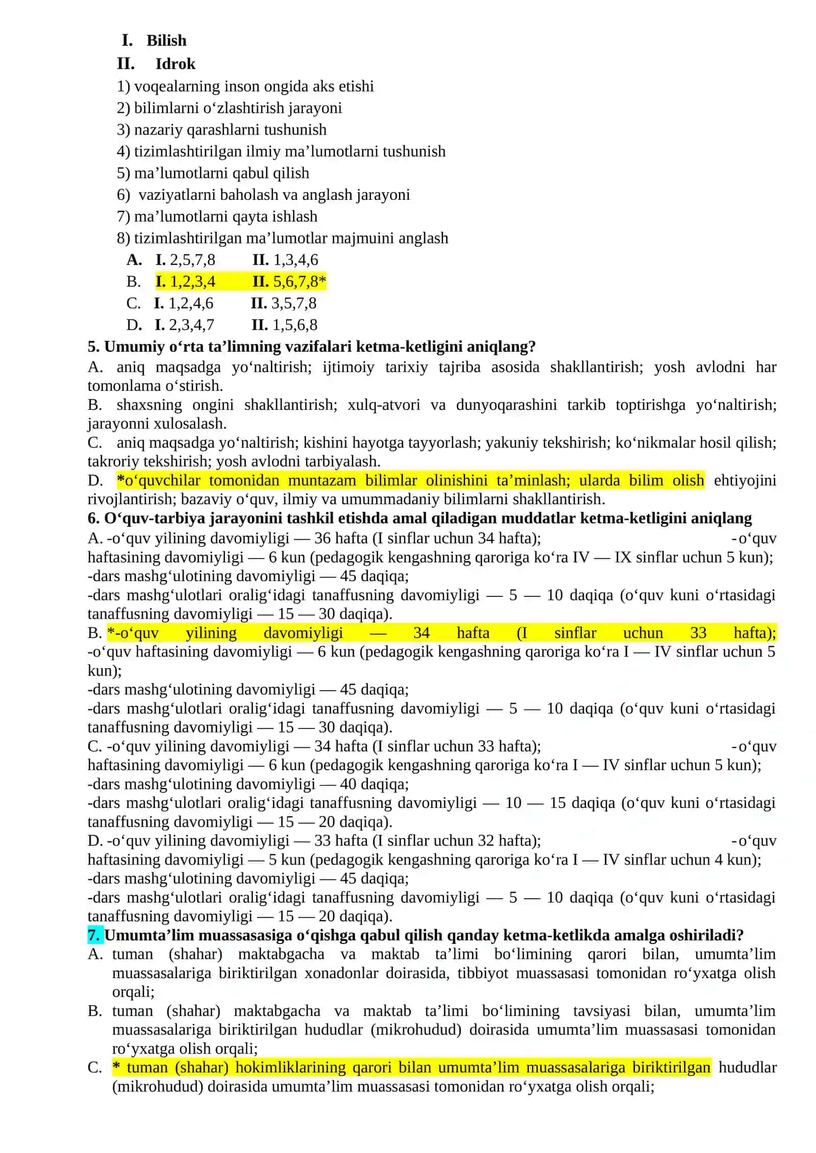 Menejerlik kursi test savollari 2