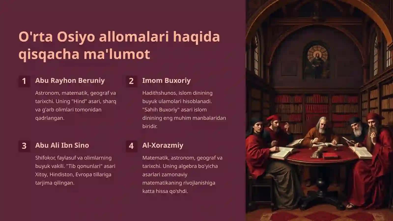 Yuksak ma'naviyatli yoshlarni tarbiyalashda O'rta Osiyo allomalari ilmiy me'rosining o'rni 2