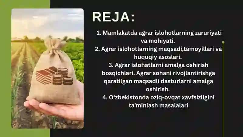 DAVLATNING AGRAR SIYOSATI 2