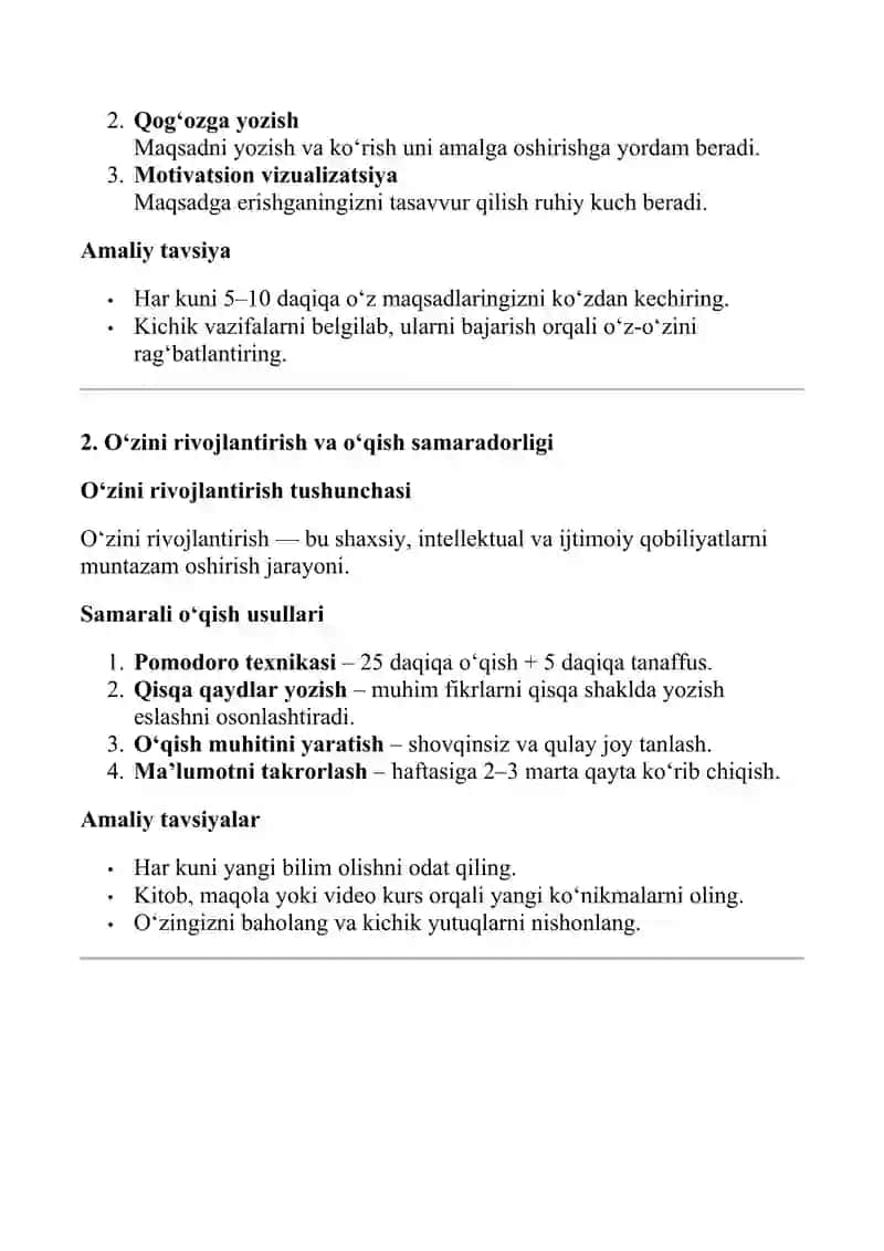 „Motivatsiya bo‘yicha tezkor qo‘llanma“ 2