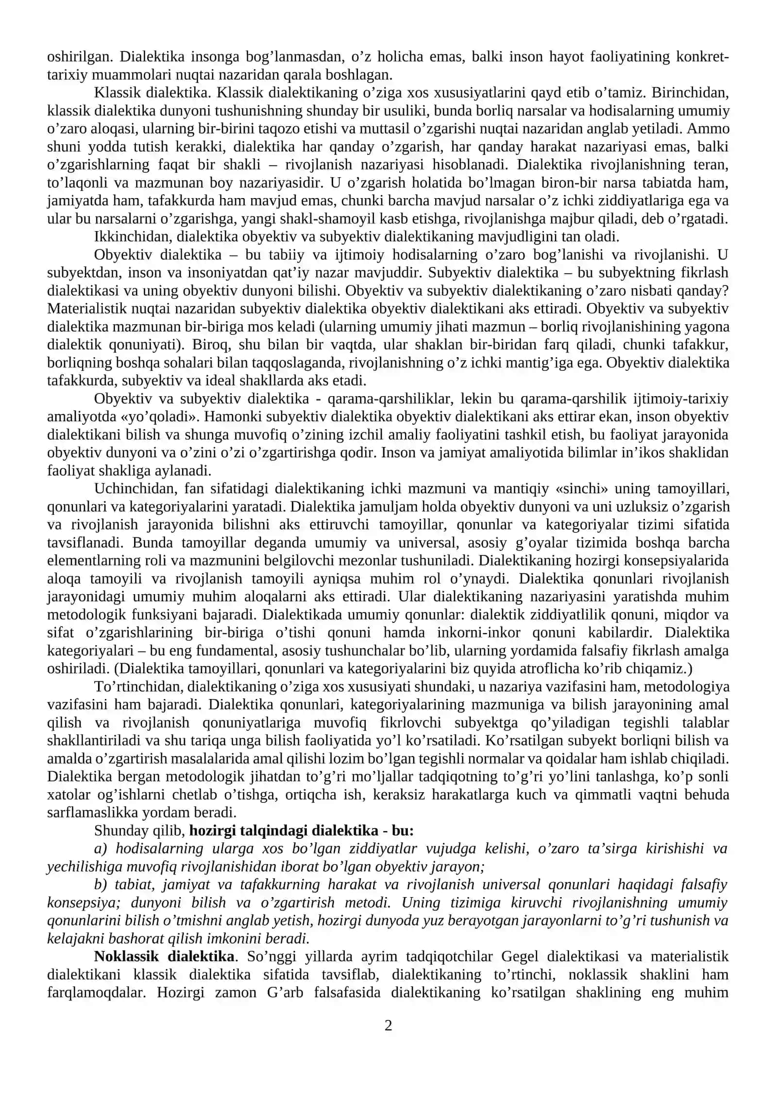 Rivojlanish falsafasi 2