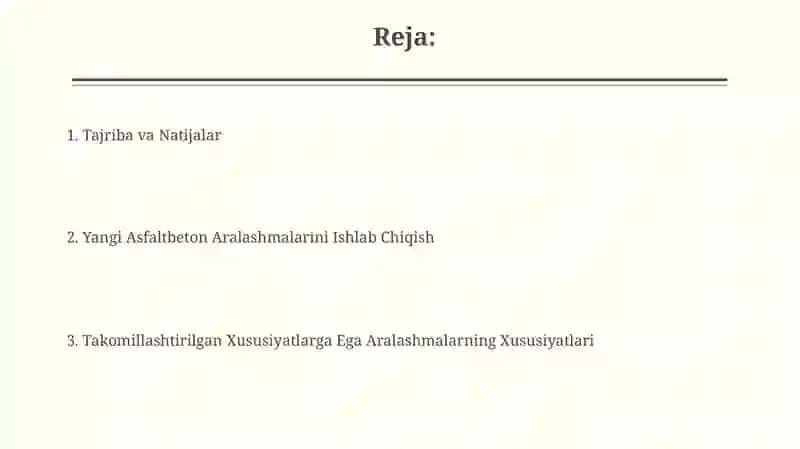 Yangi Asfaltbeton Aralashmalarini Ishlab Chiqish 2