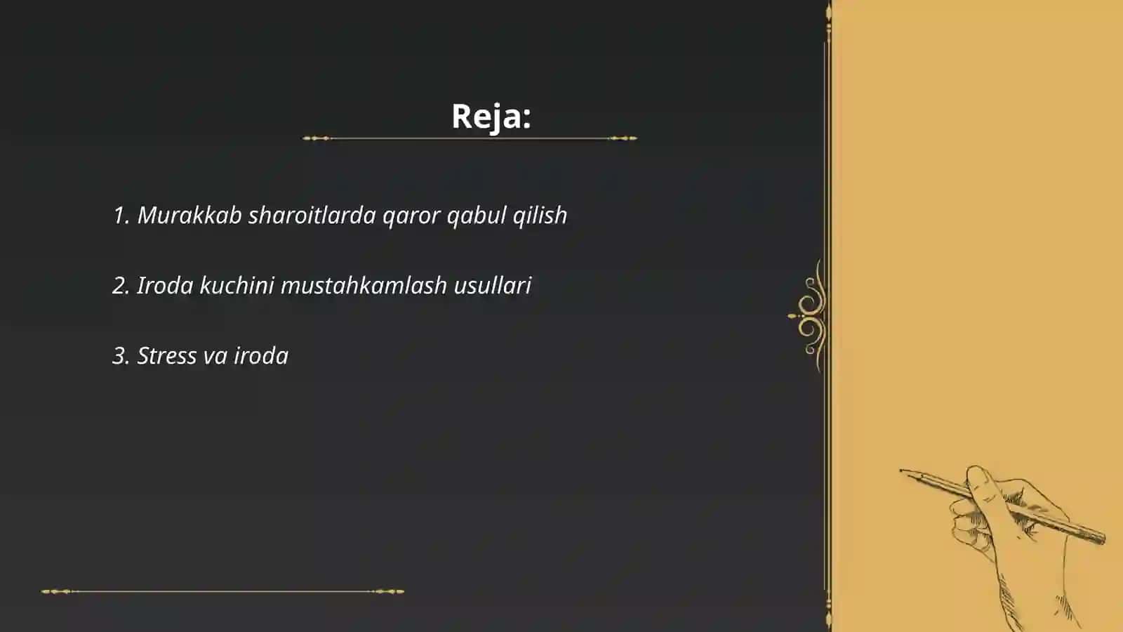 Murakkab sharoitlarda irodaning namoyon boʻloshi 2