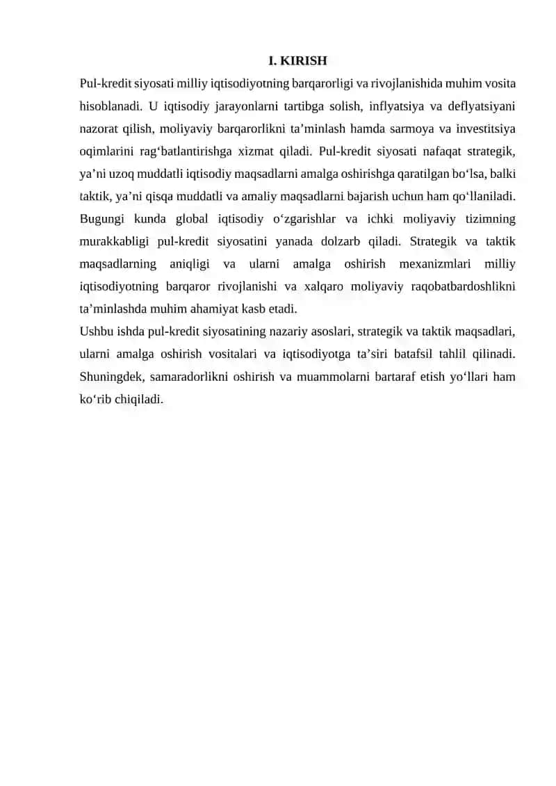 Pul-Kredit Siyosati 2