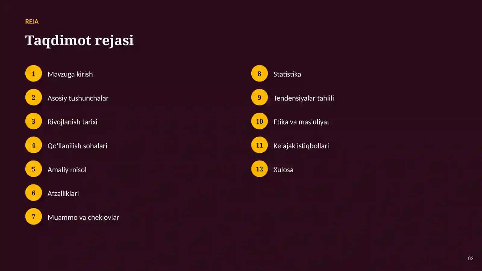 SUN'IY INTELLEKT • AI VA KATTA MA'LUMOTLAR 2