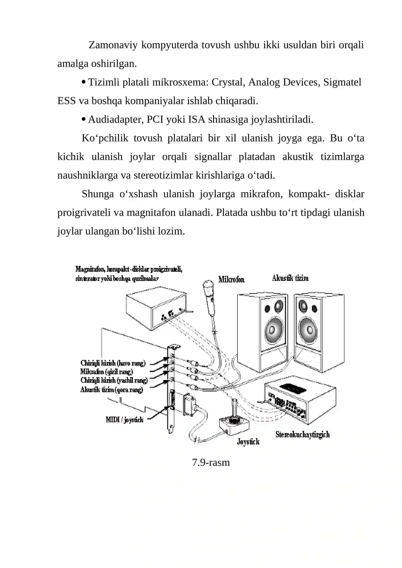 Tovush adapteri, akustik tizimlar 2