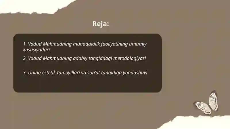 Vadud Mahmudning munaqqidlik faoliyati 2