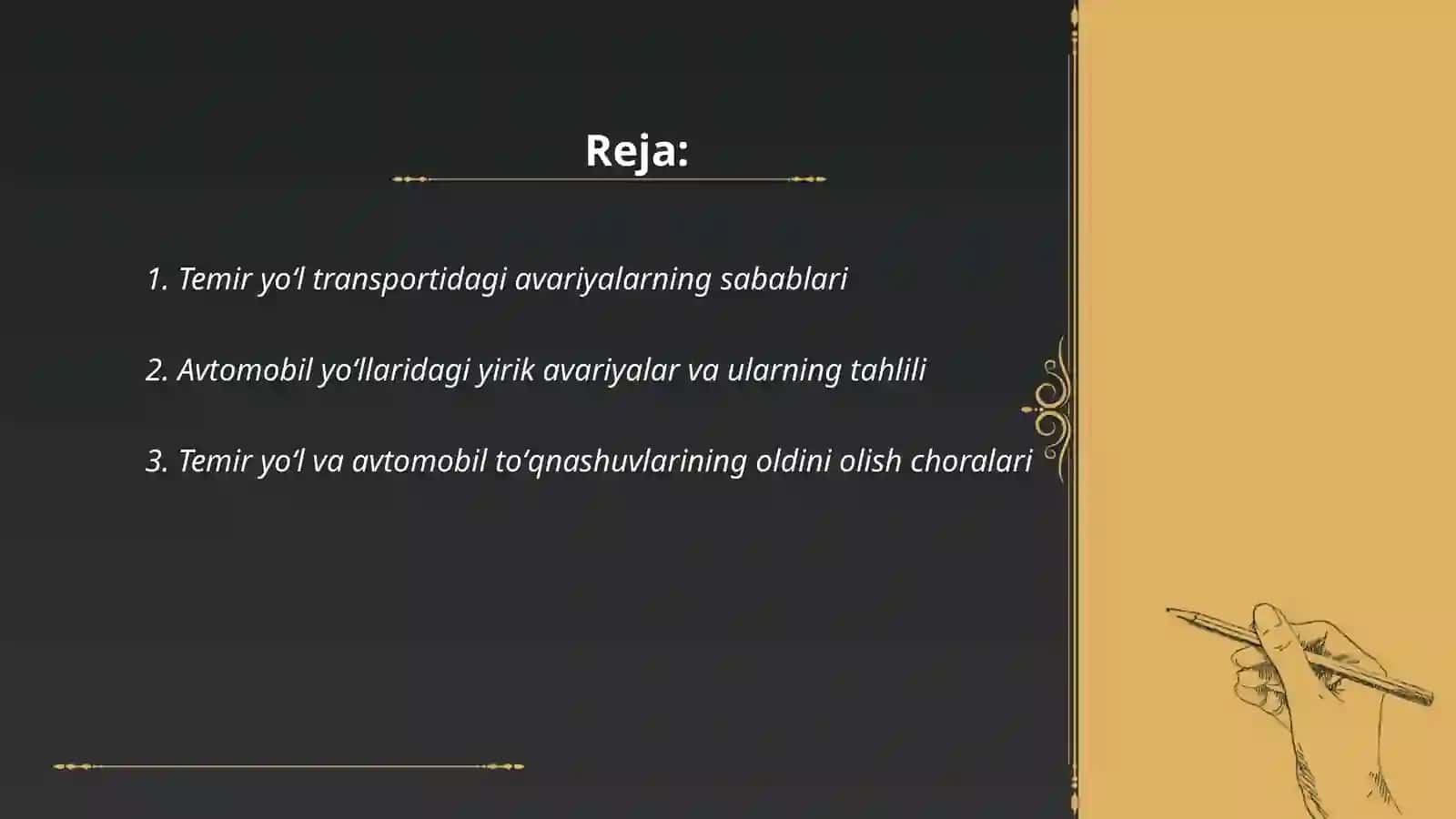 Temir yoʻl va boshqa transport vositalardagi avariyalar 2