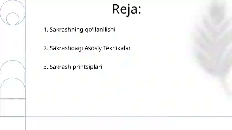 Sakrash Texnikasi Asoslari 2