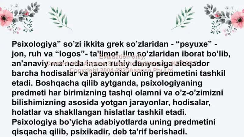 Psixologiya haqida ma'lumotlar 2