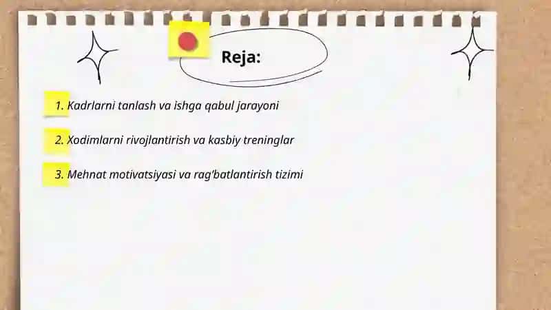 Kadrlarni tanlash va ishga qabul jarayoni 2