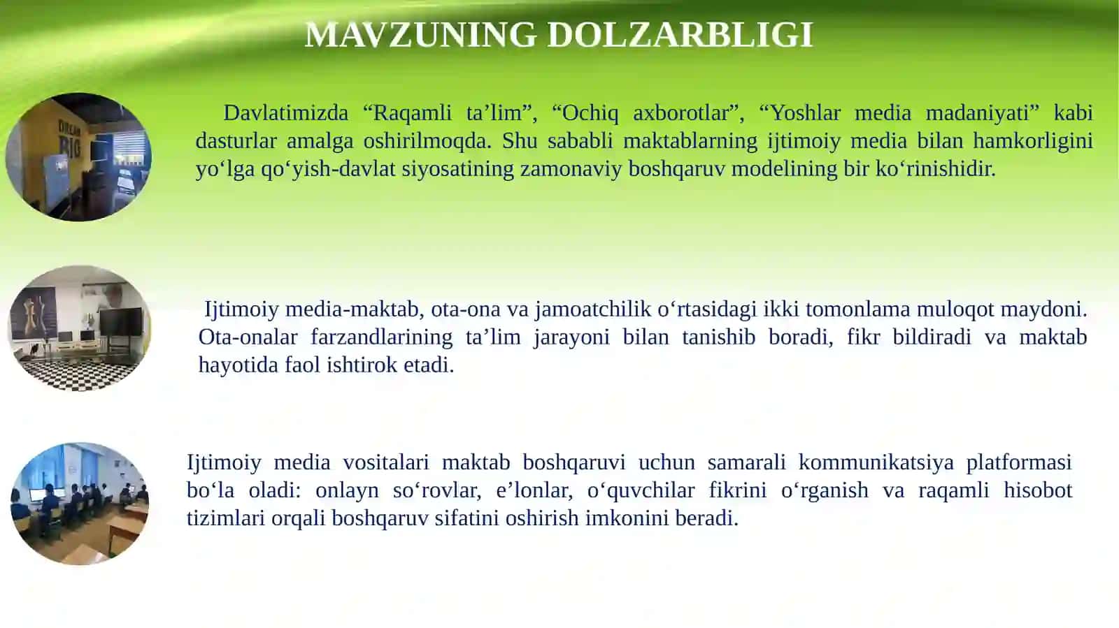 MAKTABNING IJTIMOIY MEDIA BILAN HAMKORLIGINI YO‘LGA QO‘YISH 2