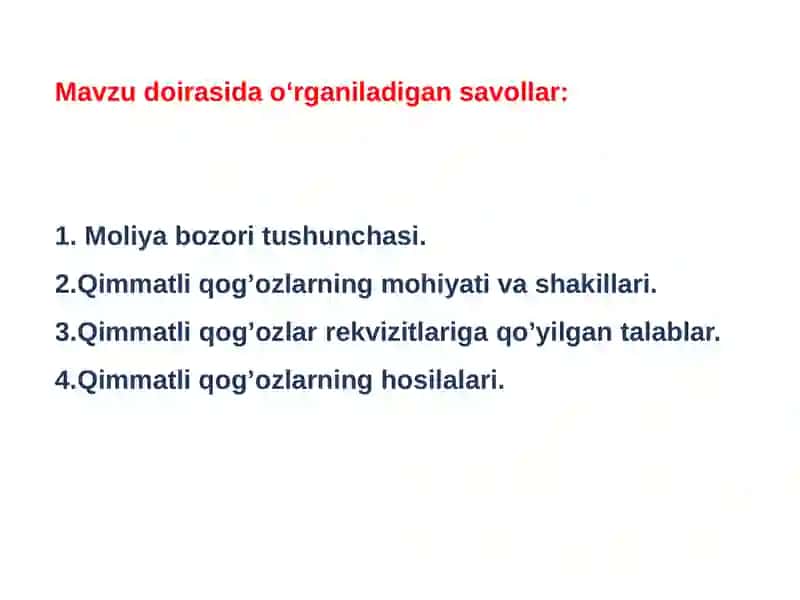 Moliya bozori 2