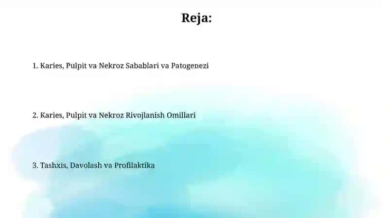 Karies, Pulpit va Nekroz Sabablari 2