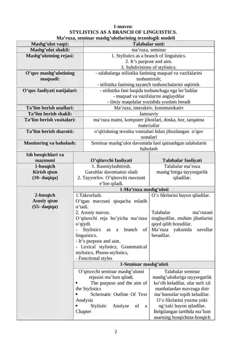STYLISTICS AS A BRANCH OF LINGUISTICS 2