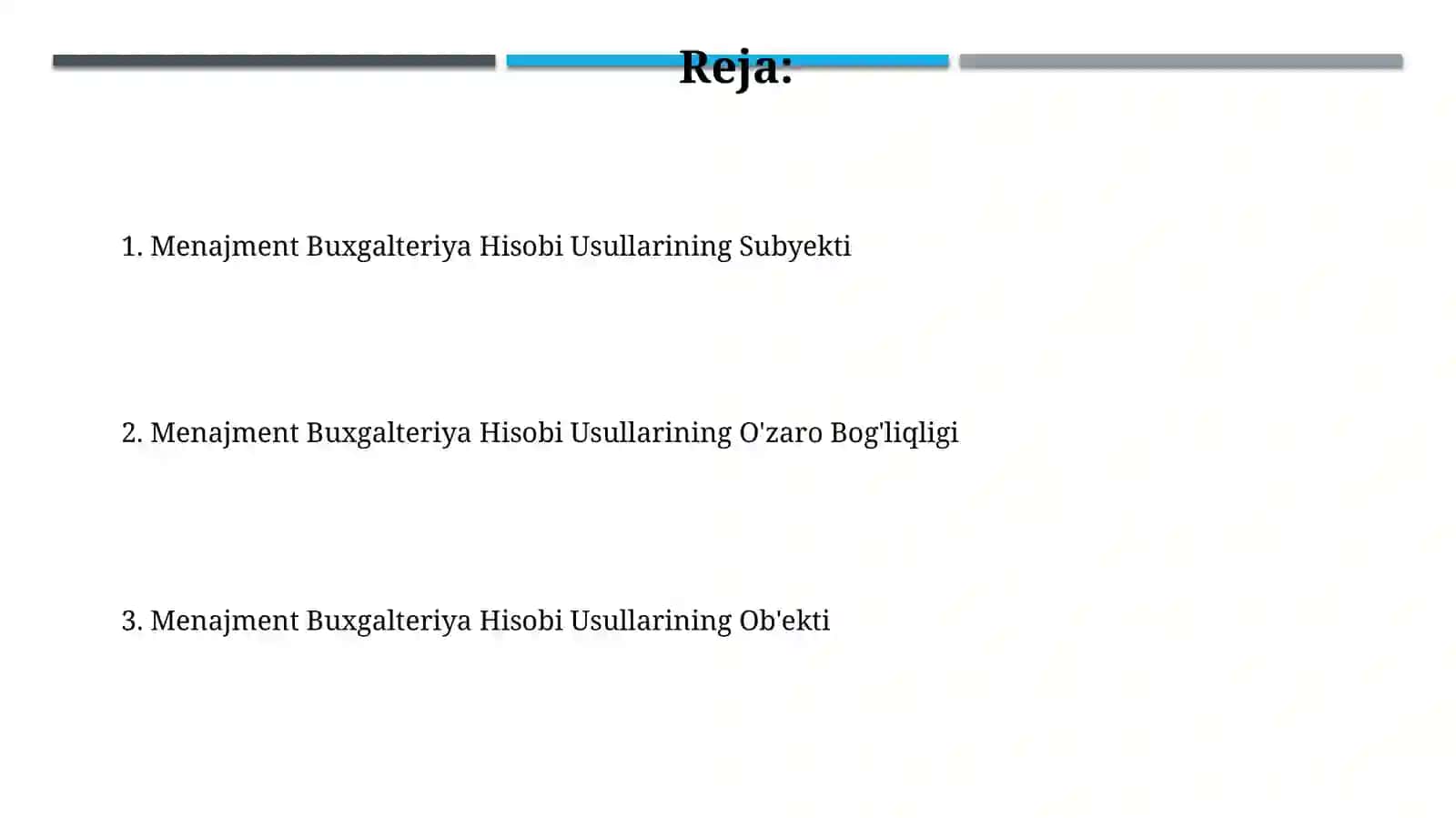 Menajment Buxgalteriya Hisobi Usullarining Ob'ekti 2