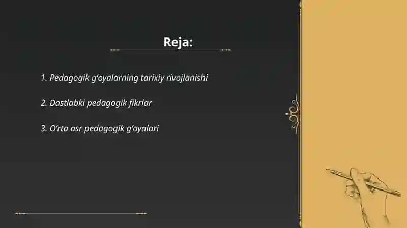 Pedagogik gʻoyalarning rivojlanish bosqichlari 2