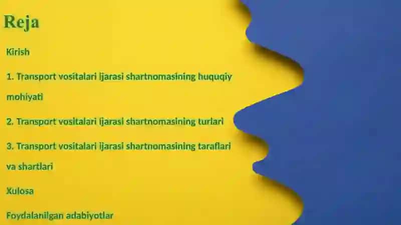 Transport vositalari ijara shartnomasi 2