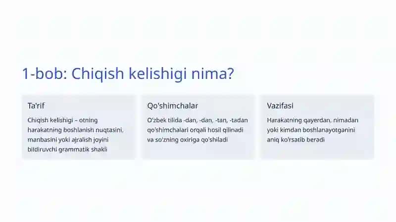 Chiqish kelishigi 2