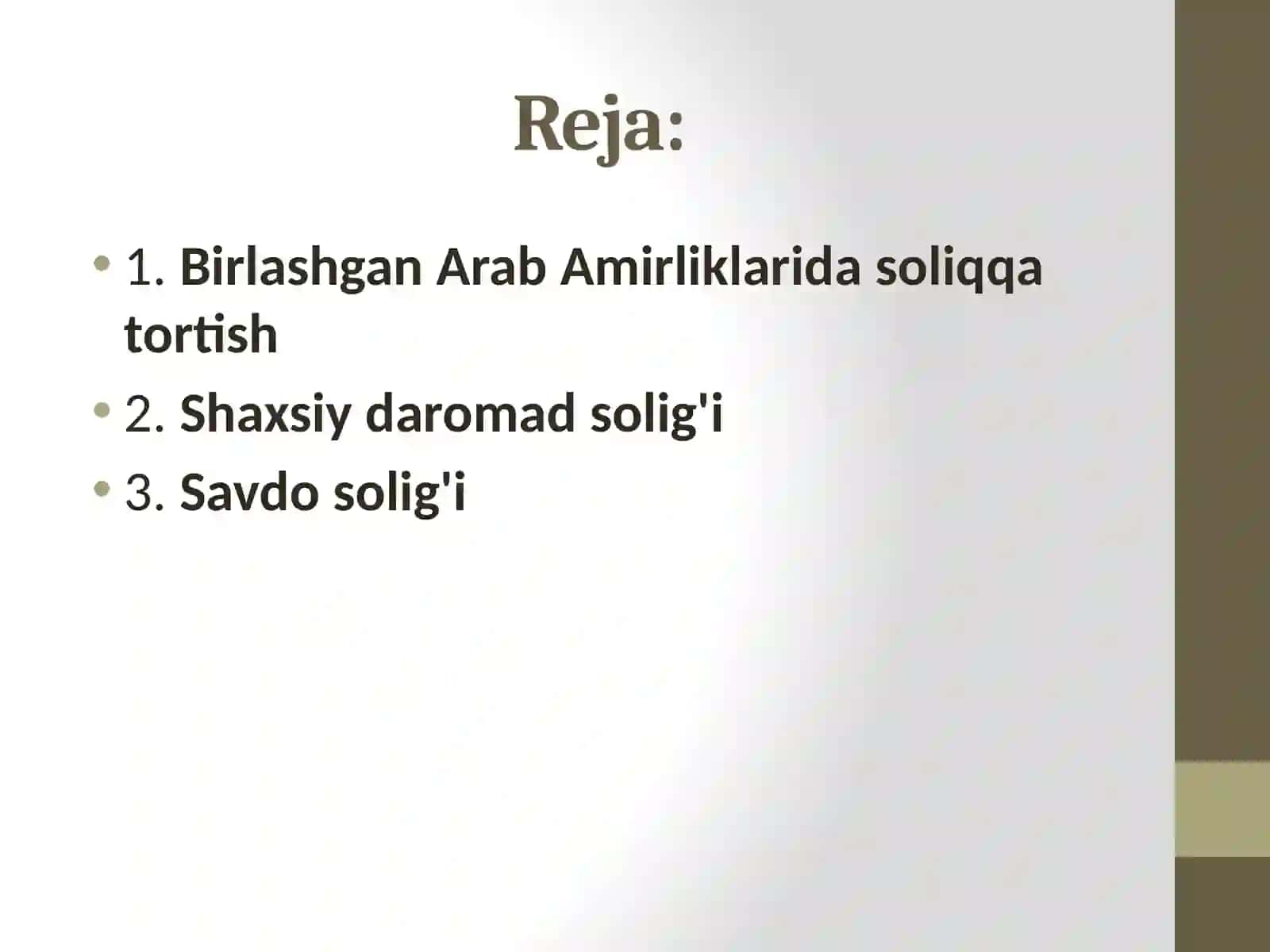 Birlashgan Arab Amirligi soliq tizimi 2
