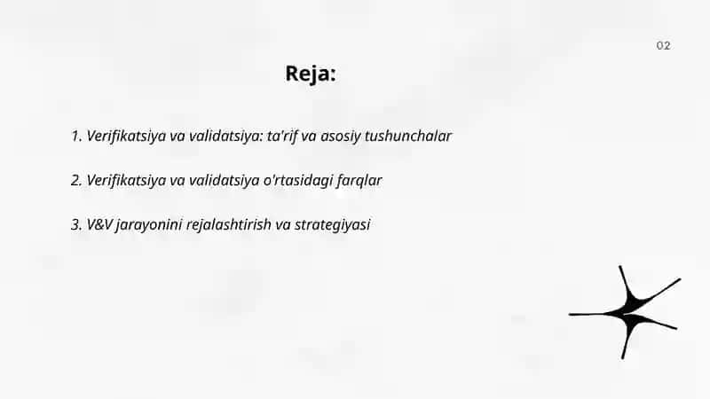 Verifikatsiya va validatsiya 2