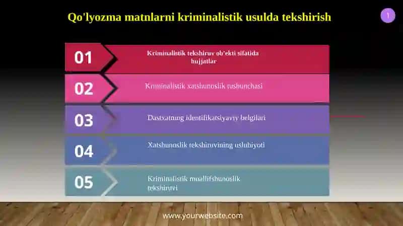 Qo'lyozmamatlarni kriminalistik usulda tekshirish 2