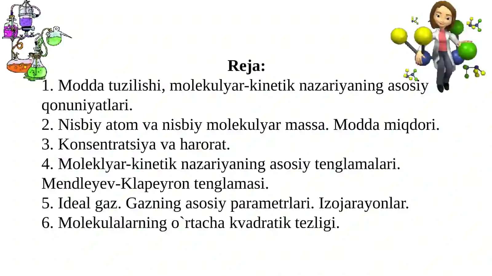 Molekulyar kinetik nazariya asoslari 2
