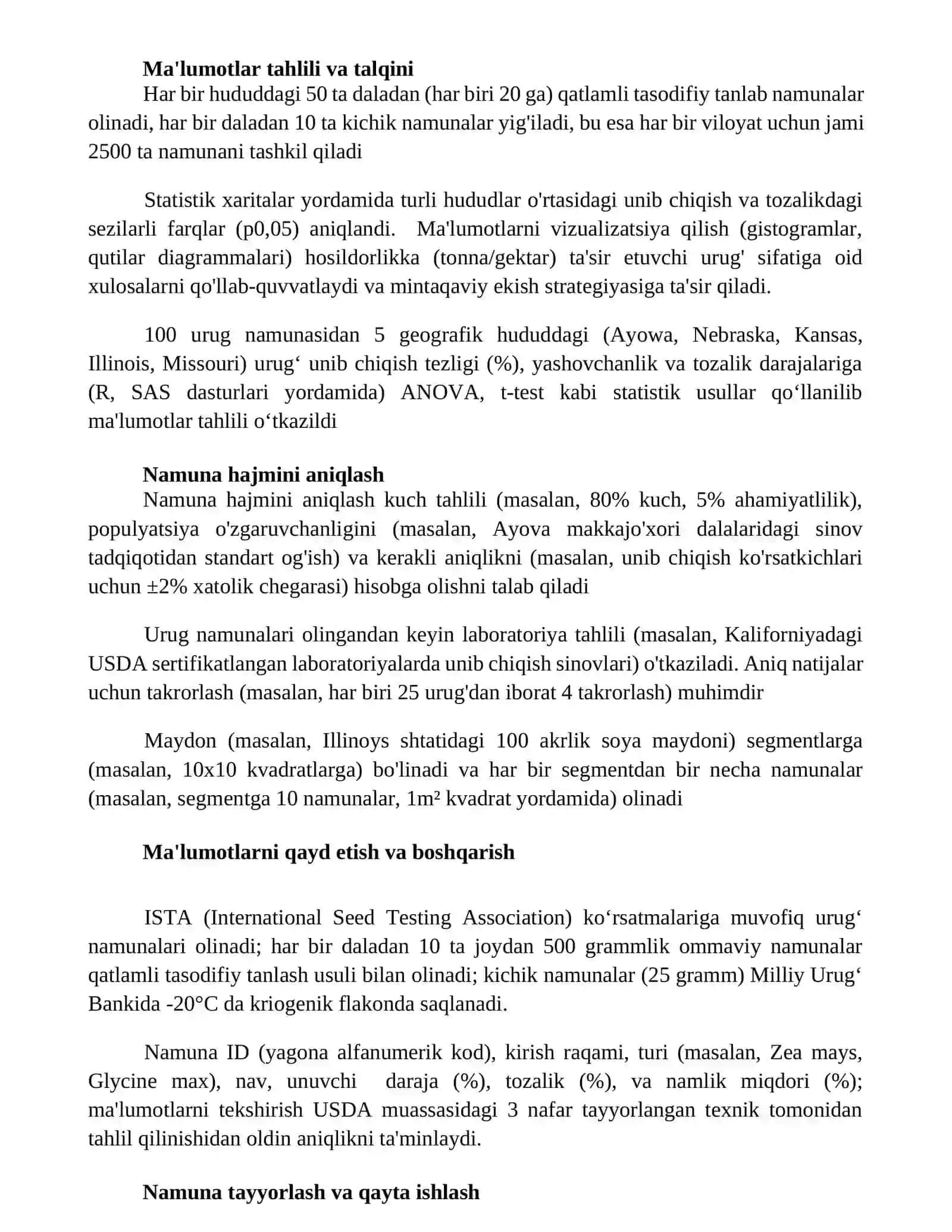 Urugʻlardan namuna olish tartibi 2